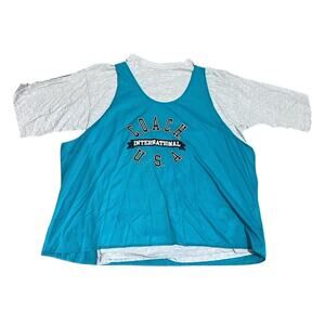 APS Vintage Athleticwear 80s COACH International USA Mesh Tank Shirt size XL